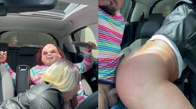 Anão Pistolinha Xvideos transando no carro vestido de Chuck O Boneco Assassino